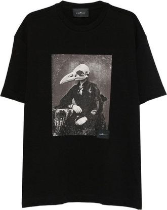 John Richmond Graphically Styled Black Crew Neck T-Shirt