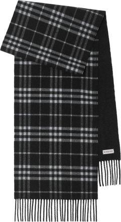 Burberry reversible check scarf - unisex - Cashmere - OS - Black