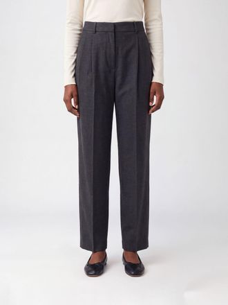 Dunst Pantaloni sartoriali wide leg in cr&ecirc;pe con pince e vita media
