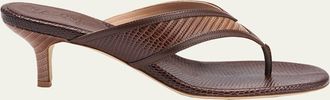 Malone Souliers 45mm Koko Embossed Leather Thong Sandals