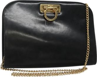 Ferragamo Tweedehands leren schoudertassen - Dames - Vintage Schoudertas - Zwart - ONE Size - Leer - Vintage