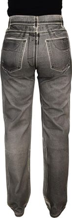 Dolce & Gabbana Womens Grey Washed High Waist Denim Pants Cotton Jeans