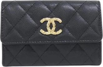 Chanel Pre-owned Wallets, female, Black, Size: ONE SIZE Pre-owned Card Case