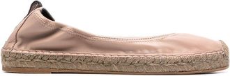 Brunello Cucinelli ballerina-shoe espadrilles - women - Eco Brass/Raffia/Raffia/Calf Leather/Rubber - 36 - Pink