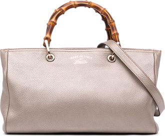Gucci Pre-owned Womens Bamboo Daily Top Handle Bag - Silver Leather - One Size