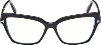 Tom Ford Blue Light Block Butterfly Ladies Eyeglasses FT5948-B 001 55