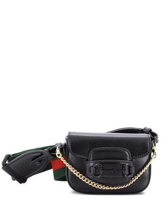 Gucci Horsebit 1955 Flap Wallet with Strap Leather crossbody bag - Black