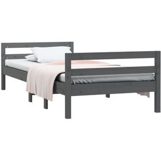 vidaXL Giroletto Grigio 75x190 cm in Legno Massello di Pino Vidaxl