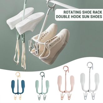 OEM Secador De Zapatos Giratorio De Pl&aacute;stico Con Doble Gancho (blanco)