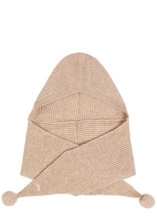 Damson Madder Pom-pom Knit Hood - Beige - One Size