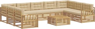vidaXL Conjunto De Sof&aacute;s De Exterior 10 Uds. Y Beige Vidaxl
