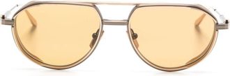 Akoni Skyracer AKS 511 pilot-frame sunglasses - unisex - Titanium - 54 - Gold