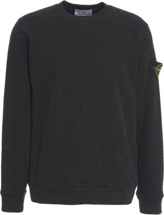 Stone Island Black Sweatshirt With Removable Logo Patch