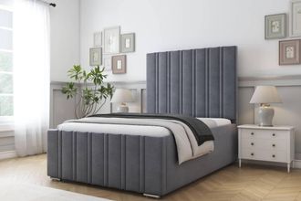 Comfort Beds Lorenzo Plush Bed Frame With Mattress-50 Upholstered in Dark Grey | Size: Single