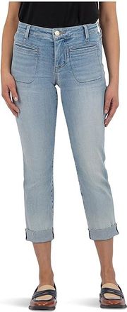 Kut from the Kloth Amy Crop Straigh Leg Roll Up Womens Jeans Valor : 16, Cotton/Denim/Spandex
