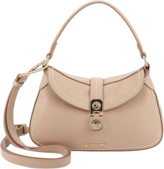 Gattinoni Tassen, Dames, Beige, ONE Size, Leer, Amelia Flap Bag