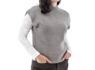 Aventura Pine Mock Neck Vest In Charcoal Grey