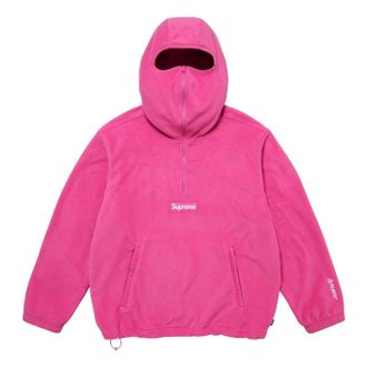 SUPREME FW25 Polartec Face Mask Half Zip Hooded Sweatshirt Pink SUP-FW25-064-PINK