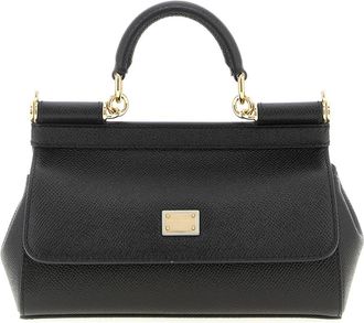 Dolce & Gabbana Small Sicily Handbag - Dames - Handtassen - Zwart - ONE Size - Katoen - Tassen