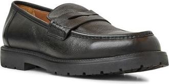 Aquatalia Blake Water Resistant Penny Loafer in Black Tumbled at Nordstrom, Size 11.5