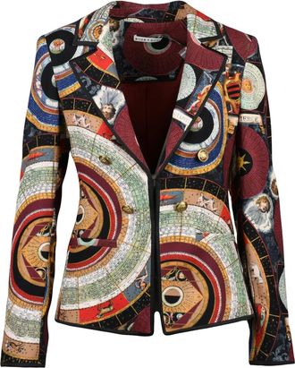 Alice & Olivia Multicolor Patterned Hook Fitted Jacket