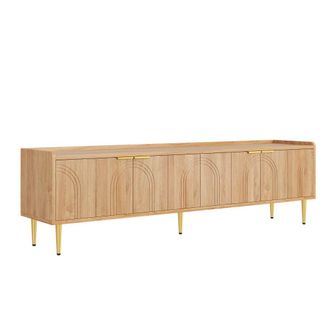 Urban Meuble Mueble de TV de madera, 170 cm, con puertas arqueadas y patas doradas