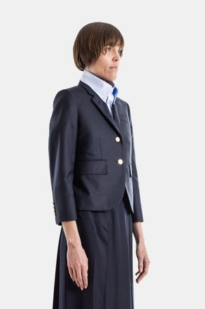 Thom Browne Womens Twill Tailored High Armhole Navy Jacket Blue Coat