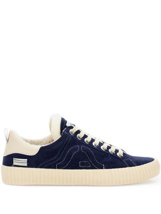 Springa Sneakers con ricamo in pelle scamosciata - Blu