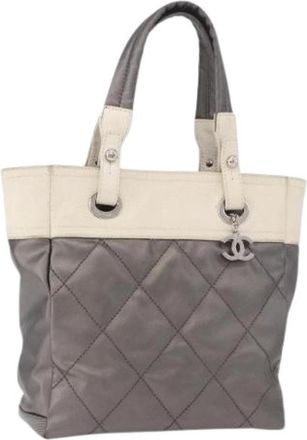 Chanel Pre-owned Vintage Hand Bag - Dames - Vintage Handtas - Grijs - ONE Size - Leer - Vintage