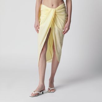 Jacquemus Gonna pareo asimmetrica gialla chiara