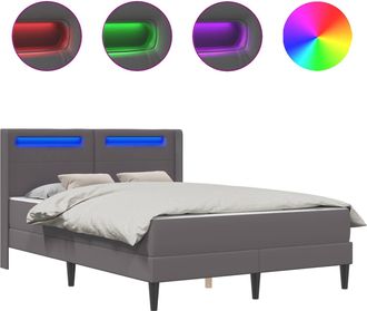 vidaXL Estructura De Cama Con Colch&oacute;n Gris 140 X 190 Cm Vidaxl