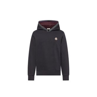 Moncler Moncler Brushed Cotton Logo Hoodie, Men, Blue, Size: 3xl