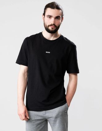 HUGO BOSS Mens BOSS Orange TChup Mens Crew Neck Small Logo T-Shirt NOS - Black 001 - Size: 44
