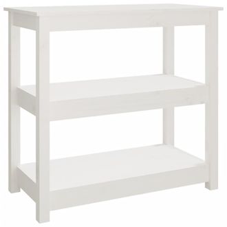 vidaXL Mesa Consola De Madera Maciza De Pino Blanco 80x40x74 Cm Vidaxl