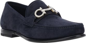 Ferragamo Mens Loafers Avril Blue Calf Leather