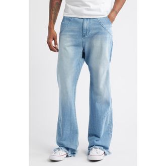 Honor The Gift Dart Five-Pocket Fray Hem Jeans in Blue at Nordstrom Rack, Size 34