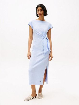 Tommy Hilfiger Vestido midi con corte slim y cuello barco