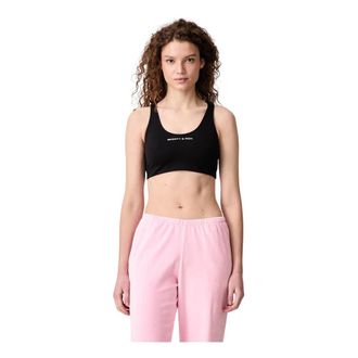 Sporty & Rich Bold Logo Sport-bh - Dames - Tops - Zwart - Maat: S Jersey