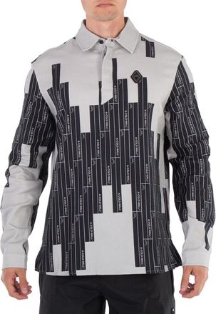 A-Cold-Wall* Vector Monogram Long-Sleeve Cotton Polo Shirt, Brand Size 48 (US Size 38)
