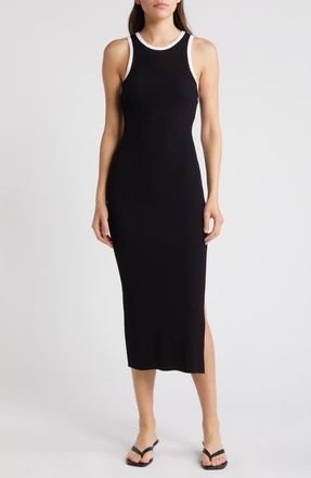 Rails Rue Contrast Trim Cutout Midi Sweater Dress in Black at Nordstrom, Size X-Small