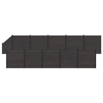 vidaXL Panel De Valla 11 Pcs Wpc Y Aluminio Negro Vidaxl
