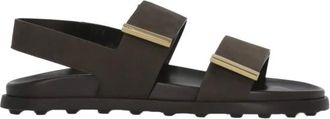 Tod's Schoenen, Dames, Bruin, 36 EU, Leer, Sandalen met leren bandjes