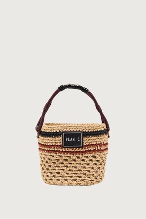 Plan C Womens Bucket Straw Bag In Natural