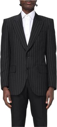 Tom Ford Zwart Pinstripe Blazer Pak - Heren - Business blazers - Zwart - M - Wol - Kostuums