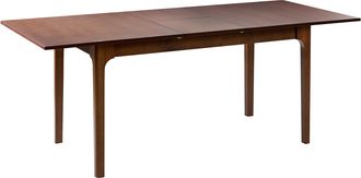 Beliani Mesa De Comedor Extensible Dise&ntilde;o Moderno 160/200 X 90 Cm Chapa De Madera De Fresno Oscuro Delmas
