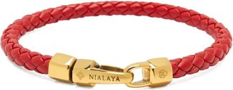 Nialaya Bracciale Intrecciato in pelle - Rosso