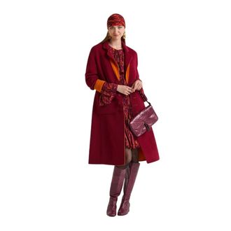 Maliparmi Maliparmi, Jassen, Dames, Oranje, M, Wol, Double Wool Overcoat