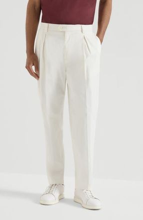 Brunello Cucinelli Trousers with tee holder in White at Nordstrom, Size 60 It