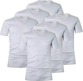 Liabel Mens T-Shirt Tank Top 100% Athena Cotton, Pack of 3 and 6 Pieces, V-neck White 6pcs, M