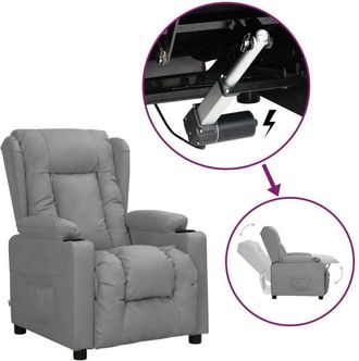 vidaXL Sill&oacute;n Elevable Cuero Sint&eacute;tico Gris Vidaxl